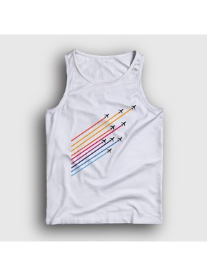 Presmono Unisex Beyaz Show Pilot Airplane Uçak Atlet