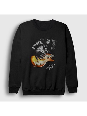 Presmono Unisex Siyah Sign Guitarist Guns N' Roses Slash Sweatshirt