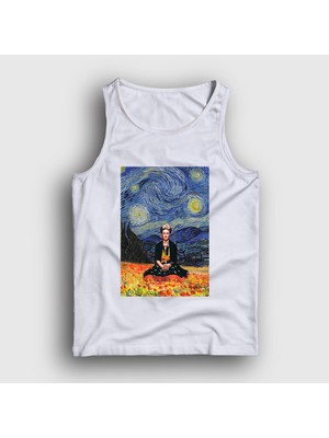 Presmono Unisex Beyaz Starry Night Frida Kahlo Atlet