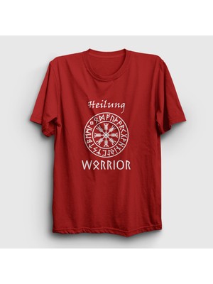Presmono Unisex Kırmızı Warrior Heilung T-Shirt