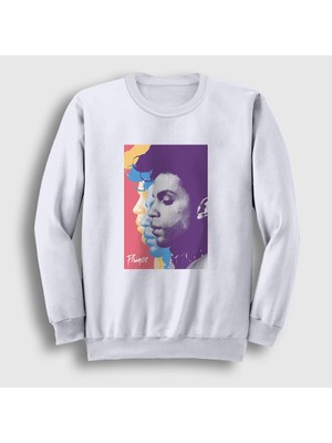 Presmono Unisex Beyaz Vintage Prince Sweatshirt