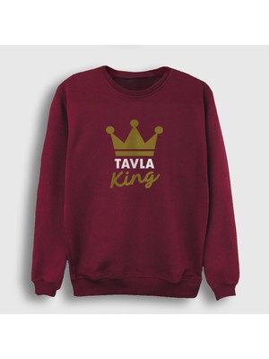 Presmono Unisex Bordo Backgammon King Tavla Kralı Oyun V2 Sweatshirt