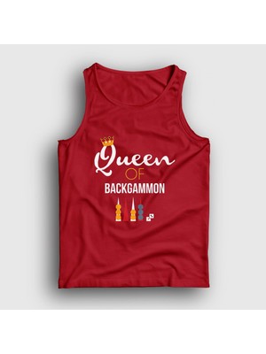 Presmono Unisex Kırmızı Queen Of Backgammon Oyun Tavla Atlet