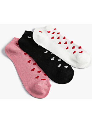 Koton 3'lü Patik Çorap Kalp Desenli