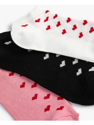 Koton 3'lü Patik Çorap Kalp Desenli