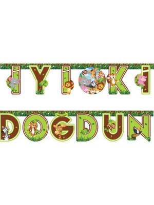 Kidspartim Safari Temalı Uzar Yazı Banner