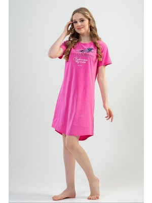 The My Butik Kadın Pamuklu O Yaka Kısa Kol Etegı Oval Tunık