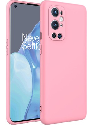 Caseart One Plus 9 Pro ile Uyumlu Kapak Kamera Korumalı Içi Kadife Lansman Silikon Kılıf - Pembe