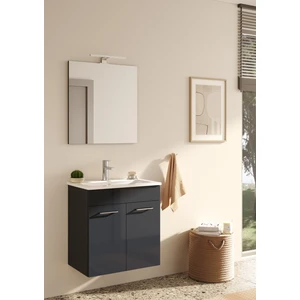 Ardea 67072 Banyo Dolabı Seti Kapaklı 60 cm Parlak Antrasit