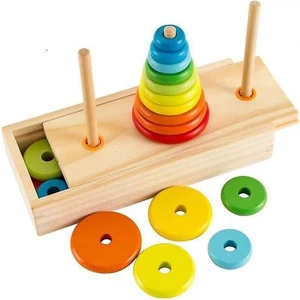 (10 Katlar L) Hanoi Kule Çocuklar Eğitici Oyuncaklar Ahşap Bulmaca Istifleme Kule Erken Öğrenme Klasik Matematik Yapboz Çocuk Bebek Oyuncakları (Yurt Dışından)