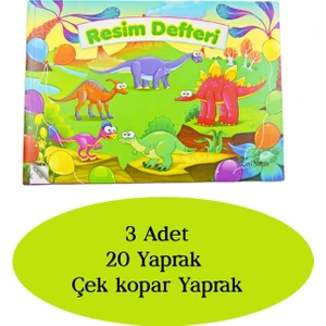 Uninote Resim Defteri Dikişli Küçük Boy A5 20 Yaprak 3 Adet