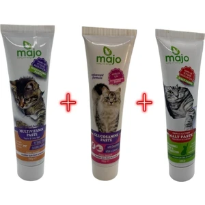 Kediler Için Üçlü Paste Macun Seti (Multivitamin,glucosamine,malt Paste)