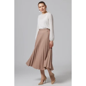 Kadın Etek Plisoley 781 Açık Bej