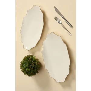 Tide Altın Yaldız Kayık Tabak 24 cm 2'li