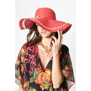 Hasır Plaj Şapkası Y23730-04 Fuşya