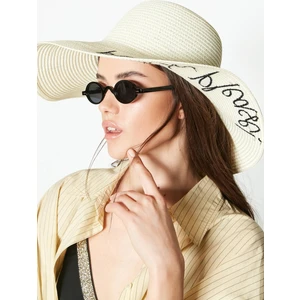 Beach Please Hasır Plaj Şapkası Y8203 Krem