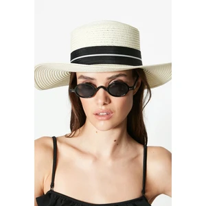 Panama Model Hasır Plaj Şapkası Y23730-39 Krem