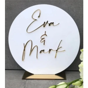 Yalova Design Ahşap Üzerine Pleksi Kişiye Özel Söz Nişan Isimlik 25 cm
