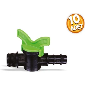 Vana 16*3/4 Kurtağızlı Dış Dişli Mini Vana (10 Adet)