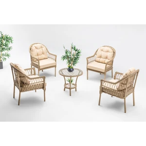 Zen Çay Seti Bahçe Ve Balkon Mobilyası Takımı (1+1+1+1+Sehpa)
