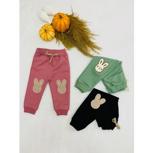 Bedi Baby Kız Bebek 3'lü Eşofman Altı Set Çocuk Tavşan Desenli