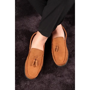Fransen Hakiki Deri Erkek Günlük Ayakkabı, Loafer Ayakkabı, Hafif Ayakkabı, Püsküllü Loafer, Süet Ayakkabı