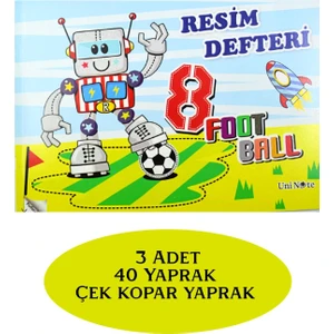 Uninote Resim Defteri Dikişli Büyük Boy A4 40 Yaprak 3 Adet