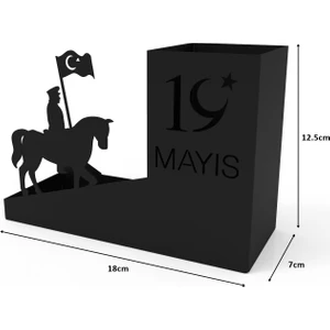 19 Mayıs Temalı Atatürk Kalemlik Siyah