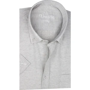 Erkek Bulut Grisi Keten Efektli Cepli Uzun Kollu Pamuklu Gömlek