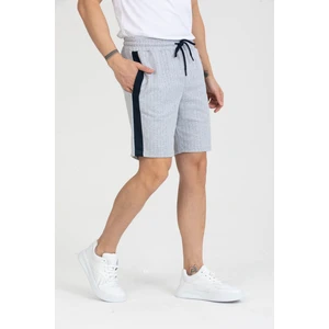 Erkek Basic Şerit Detaylı Çizgili Şort