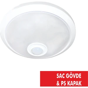 No-Vo 360° Hareket Sensörlü Tavan Armatür Sac Govde & Ps Kapak 2*9W NV001.01