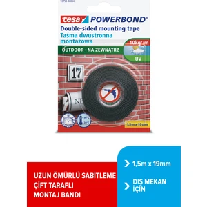 Köpük Montaj Bandı - Powerbond Dış Mekan   1.5m 19mm