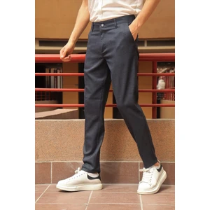 Erkek Ekose Desen Slim-Fit Poliviskon Pantolon INP263