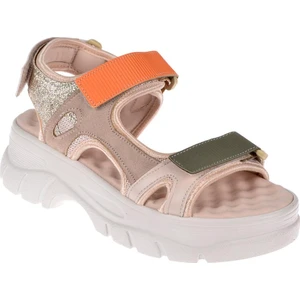 Sms Cırtlı Comfort Kadın Sandalet SMS-4740   BEJ MULTİ