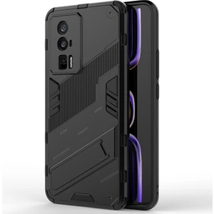 Xiaomi Redmi K60 / Redmi K60 Pro Matrix Serisi Armor Standlı Perfect Koruma Kılıf - Siyah AL3416