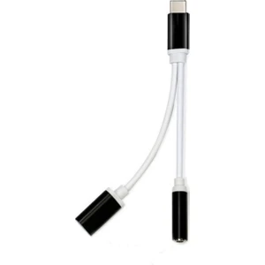Type-C USB C 2in1 Şarj + Kulaklık Dönüştürücü 3.5 mm Jack Adaptör