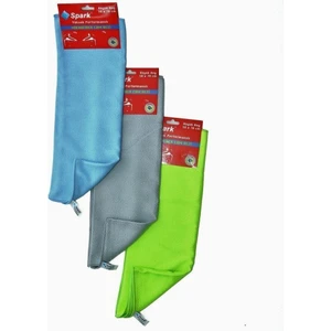 (3 Adet) Spark 2311 Mikrofiber Oto Kurulama ve Cam Temizlik Bezi 50X70 Cm. Mavi - Yeşil - gr