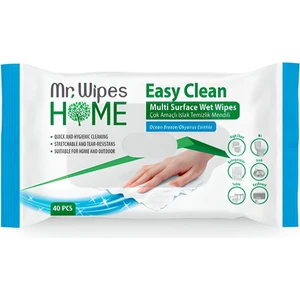 Mr.wipes Easy Clean Çok Amaçlı Islak Temizlik Mendili - Okyanus Esintisi Kokulu (40 Adet)