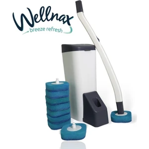 Wellnax Breeze Refresh Özel Süngerli Tuvalet Temizlik Seti - Kullan At Süngerli ve Deterjanlı Tuvalet Fırçası