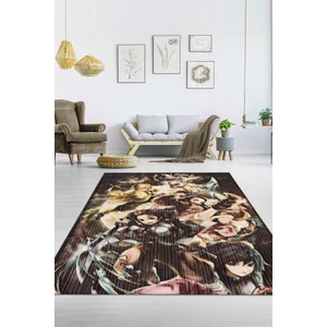 Demon Slayer Çok Renkli Halı Modern Anime Halısı Dokuma Taban Hediyelik Animse Sever Halı