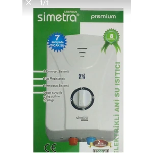 Premium Elektrikli Şofben 6mt Kablolu Tam Takım Simetra Premium 6mt