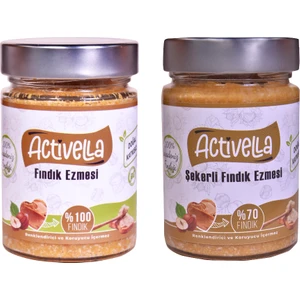 Şekerli Fındık Ezmesi 320 gr %70 Fındıklı + Şekersiz Fındık Ezmesi 320 gr %100 Fındıklı