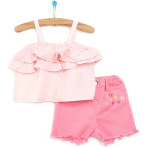 HelloBaby Cheerful Summer Flowers Bluz-Şort Kız Bebek