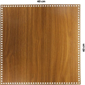 Aladepo Ahşap Sepet Tepsi Tabanı 40X40 cm Ceviz Çift Yüz 3mm Mdf