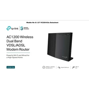 Türk Telekom Tp-Lınk VC220-G3U 1200MBPS 2.4/5.0 Ghz Dual Bant Vdsl2/adsl2 Modem