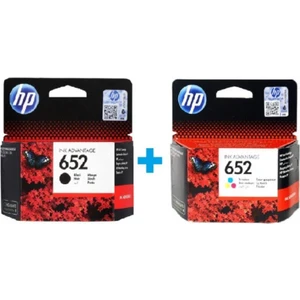 Hp 652 Siyah F6V25AE + 652 Renkli F6V24AE Orijinal Kartuş Seti F6V25AE /