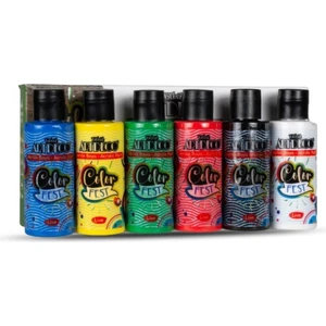 50 ml Ana Renkler Akrilik Boya 6 Lı Set