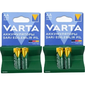 EC Shop Şhn'shopping Varta 4 Adet 2700MAH Ni-Mh Aa ŞARJLI(1000 Kez Şarj Edilebilir) Kalem Pil 2 Kartel