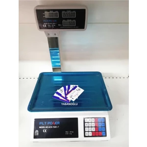 EKS Ticaret Plt Power Market Kasap Manav Terazisi 40 kg - 2 gr Boyunlu Çift Ekran Akülü Terazi