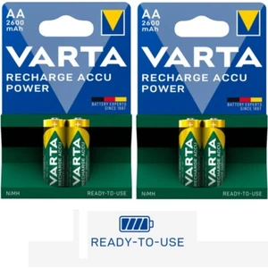 4 Adet 2600MAH Ni-Mh Ready To Use Aa Şarjlı Kalem Pil Yüksek Verimlilik Varta 2600-4